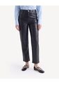 Pantalón Barrel Acabado Recubierto  Para Mujer Negro Seven Seven de Seven Seven