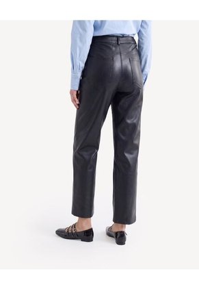 Pantalón Barrel Acabado Recubierto  Para Mujer Negro Seven Seven