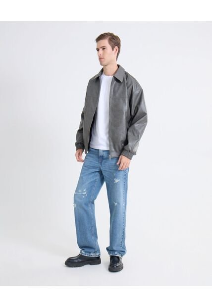 Jean Straight Claro  Para Hombre Azul Seven Seven