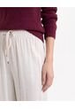 Pantalón Fluido Con Cordón Ajustable  Para Mujer Crudo Seven Seven de Seven Seven