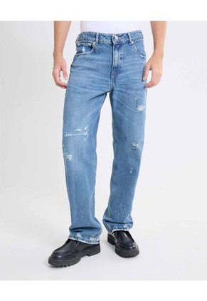 Jean Straight Claro  Para Hombre Azul Seven Seven