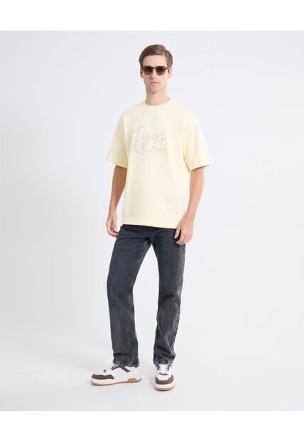 Jean Straight Recogidos Decorativos  Para Hombre Negro Seven Seven