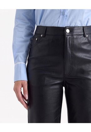 Pantalón Barrel Acabado Recubierto  Para Mujer Negro Seven Seven