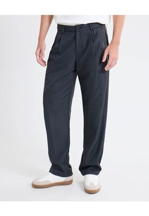 Pantalón Sastre De Doble Pinza  Para Hombre Negro Seven Seven