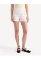 Short Texturizado De Cintura Flexible  Para Mujer Beige Seven Seven de Seven Seven