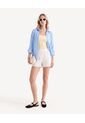 Short Texturizado De Cintura Flexible  Para Mujer Beige Seven Seven de Seven Seven