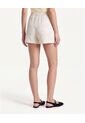 Short Texturizado De Cintura Flexible  Para Mujer Beige Seven Seven de Seven Seven