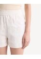 Short Texturizado De Cintura Flexible  Para Mujer Beige Seven Seven de Seven Seven