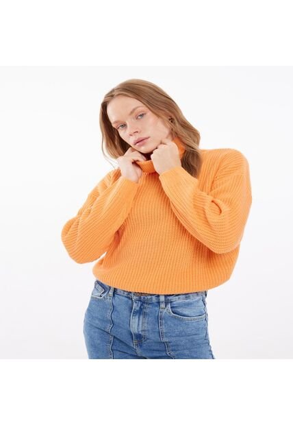 Saco Para Mujer Cuello Alto O Cuello Tortuga Color Naranja Marca Seven Seven #28330625