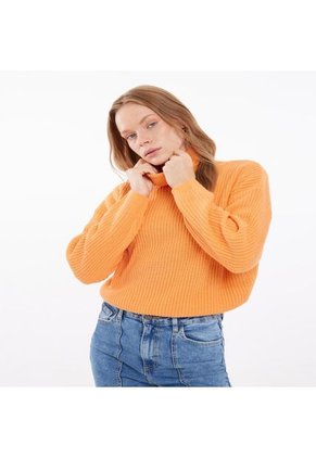 Saco Para Mujer Cuello Alto O Cuello Tortuga Color Naranja Marca Seven Seven #28330625