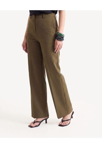Pantalón Sastre De Caída Estructurada  Para Mujer Oliva Seven Seven Seven Seven