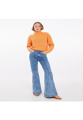 Saco Para Mujer Cuello Alto O Cuello Tortuga Color Naranja Marca Seven Seven #28330625