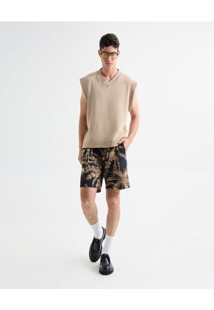 Bermuda Para Hombre Regular Corto Color Avena Marca Seven Seven #45100703