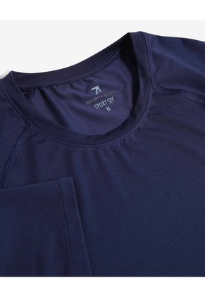Camiseta Deportiva Texturizada  Para Hombre Azul Seven Seven