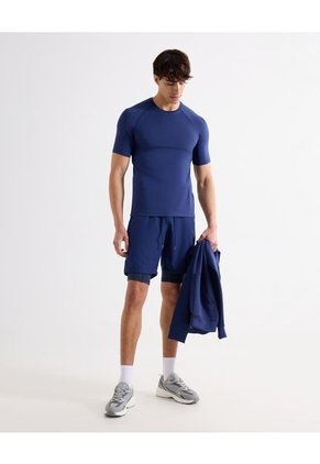 Camiseta Deportiva Texturizada  Para Hombre Azul Seven Seven