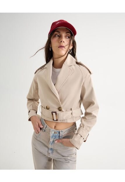 Chaqueta Para Mujer Trench Color Camel Marca Seven Seven #28080963