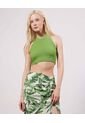 Camiseta  Para Mujer Crop Top Manga Sisa Color Verde Marca Seven Seven #28095595 de Seven Seven