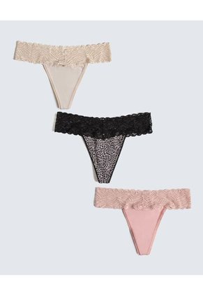 Panty Para Mujer Tanga Color Rosa Marca Seven Seven #28800102