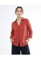 Camisa En Efecto Rústico  Para Mujer Terracota Seven Seven de Seven Seven
