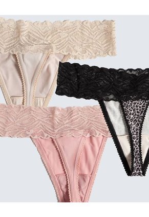 Panty Para Mujer Tanga Color Rosa Marca Seven Seven #28800102