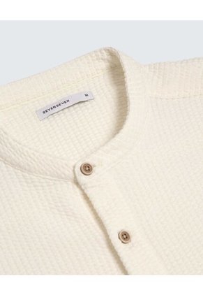 Camisa Para Hombre Manga Corta Cuello Neru Color Marfil Marca Seven Seven #45012127