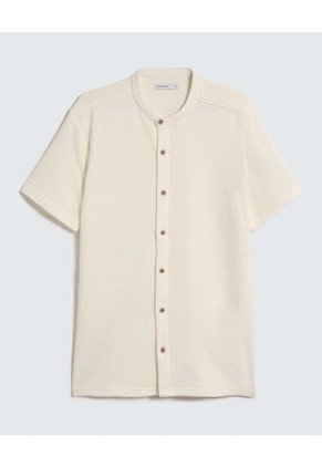 Camisa Para Hombre Manga Corta Cuello Neru Color Marfil Marca Seven Seven #45012127