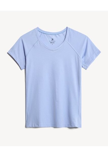 Camiseta Para Mujer Manga Corta Cuello V Color Azul Marca Seven Seven #28096273
