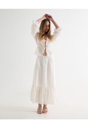 Blusa Para Mujer Manga Larga Color Crudo Marca Seven Seven #28124035