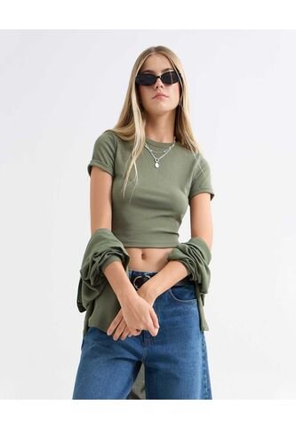 Camiseta Para Mujer Manga Corta Color Verde  Marca Seven Seven #28096061 Seven Seven