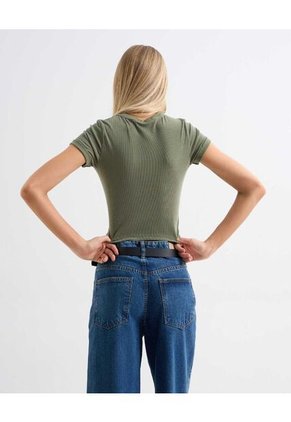 Camiseta Para Mujer Manga Corta Color Verde  Marca Seven Seven #28096061