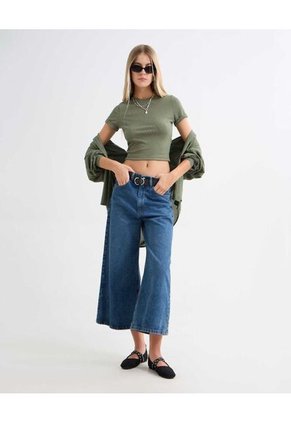 Camiseta Para Mujer Manga Corta Color Verde  Marca Seven Seven #28096061