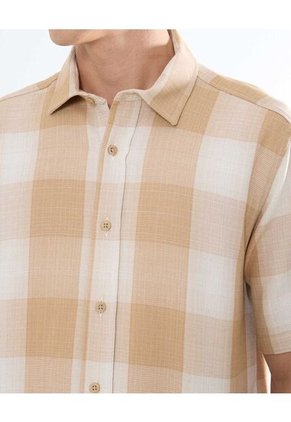 Camisa Para Hombre Manga Corta Color Cafe Claro Marca Seven Seven #45012059