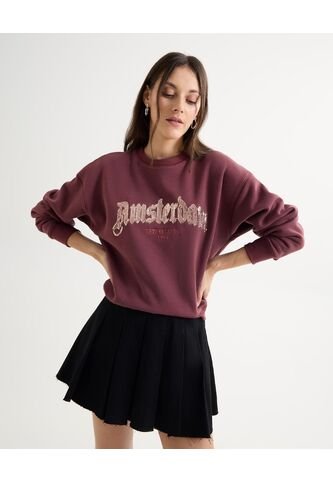 Buzo Para Mujer Cuello Redondo Color Vino Marca Seven Seven #28060454 Seven Seven