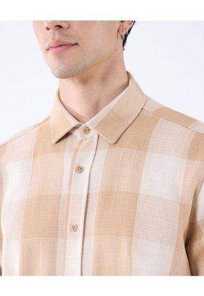 Camisa Para Hombre Manga Corta Color Cafe Claro Marca Seven Seven #45012059