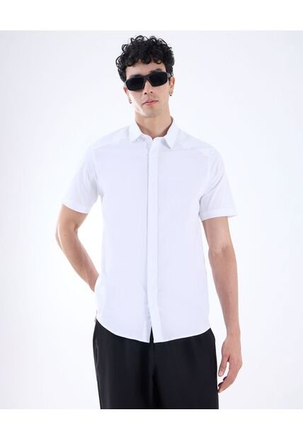 Camisa Para Hombre Manga Corta  Color Hueso Marca Seven Seven #45012085