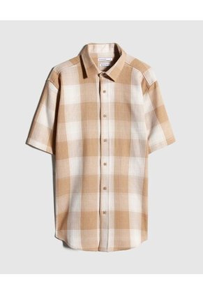 Camisa Para Hombre Manga Corta Color Cafe Claro Marca Seven Seven #45012059