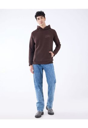 Buzo Para Hombre Hoodie Color Cafe Oscuro Marca Seven Seven #45060682