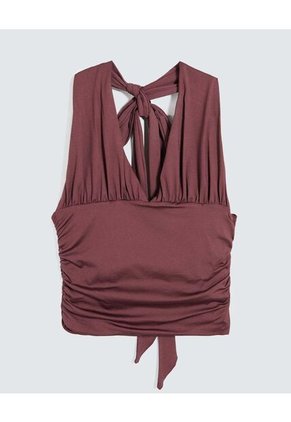 Camiseta Para Mujer Manga Sisa Cuello V Color Vino Marca Seven Seven #28096250