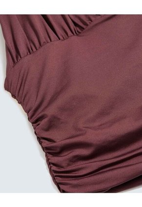 Camiseta Para Mujer Manga Sisa Cuello V Color Vino Marca Seven Seven #28096250