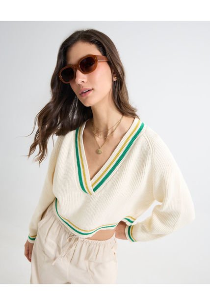 Saco Para Mujer Cuello V Seven Color Crudo #28330658