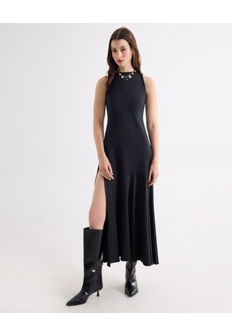 Vestido Maxi Fluido  Para Mujer Negro Seven Seven Seven Seven