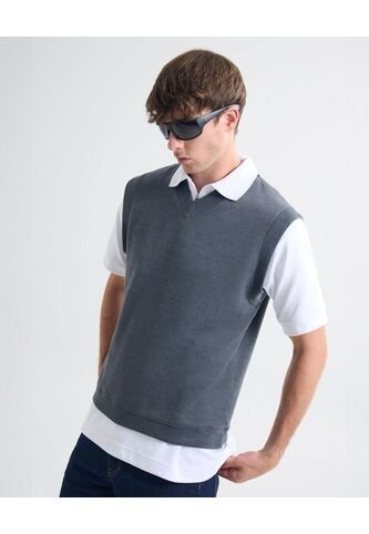 Camiseta Para Hombre Manga Sisa Cuello V Color Gris Oscuro Marca Seven Seven #45092645 Seven Seven