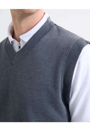 Camiseta Para Hombre Manga Sisa Cuello V Color Gris Oscuro Marca Seven Seven #45092645