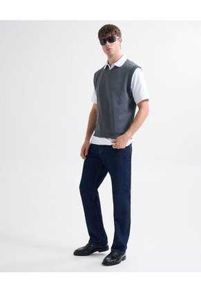 Camiseta Para Hombre Manga Sisa Cuello V Color Gris Oscuro Marca Seven Seven #45092645