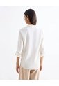 Blusa Camisera Holgada  Para Mujer Marfil Seven Seven de Seven Seven