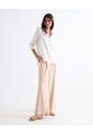 Blusa Camisera Holgada  Para Mujer Marfil Seven Seven de Seven Seven