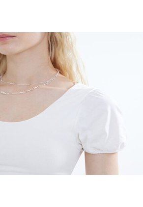 Camiseta Para Mujer Manga Corta Color Marfil Marca Seven Seven #28095691