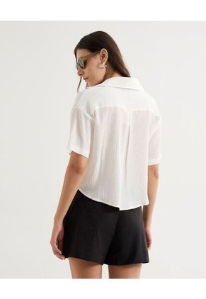 Blusa Para Mujer Manga Corta Color Crudo Marca Seven Seven #28124039