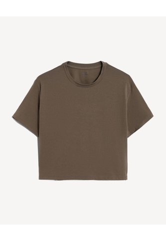 Camiseta Crop Amplia  Para Mujer Verde Seven Seven Seven Seven
