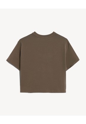 Camiseta Crop Amplia Para Mujer Verde Seven Seven
